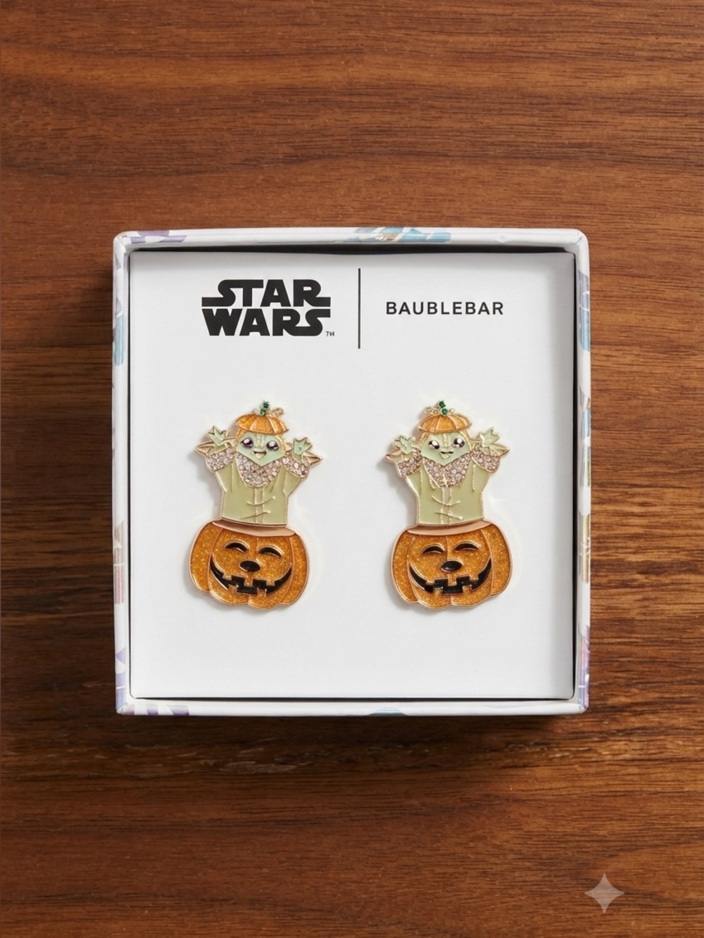 NWT Star Wars x BaubleBar Grogu Pumpkin Halloween Stud Earrings NIB